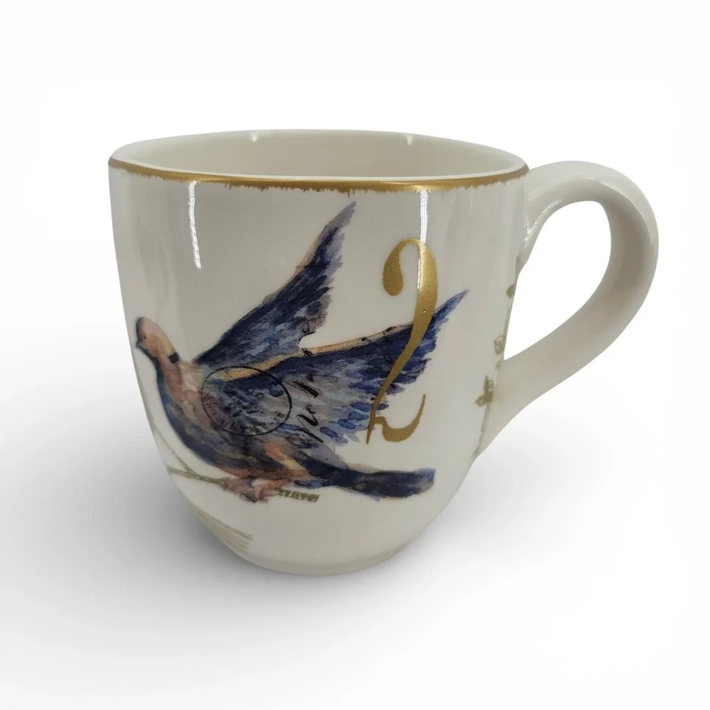 Williams Sonoma 12 Days Christmas Gold Numbers Mug 2012 2 &‎ 8 Coupe